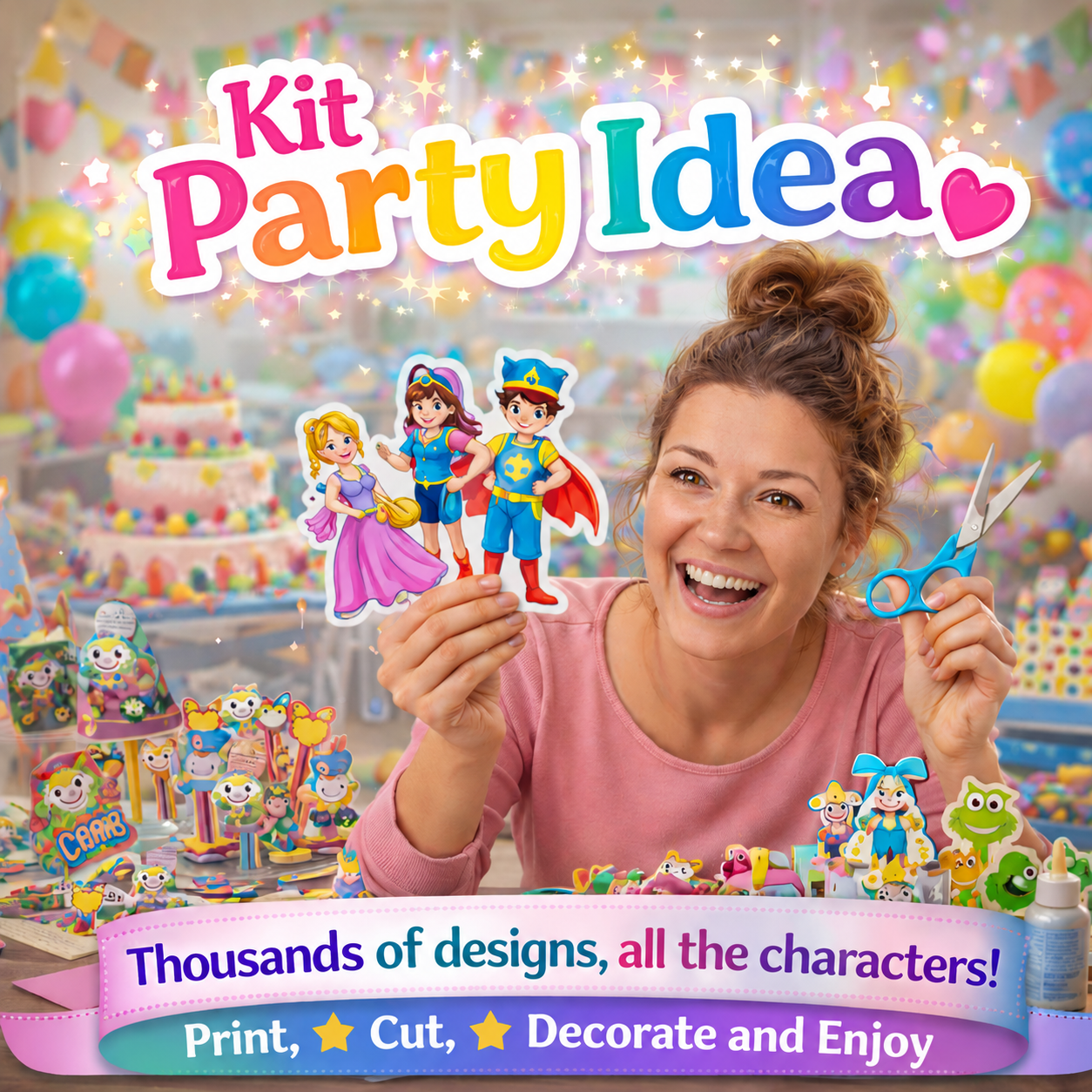 Party Kit +10,000 Templates| Candy Party + FREE Gifts |Essential Kit