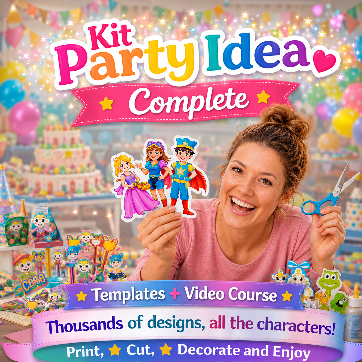 Complete  Party Kit +10,000 Templates| Candy Party + FREE Gifts |Complete Kit