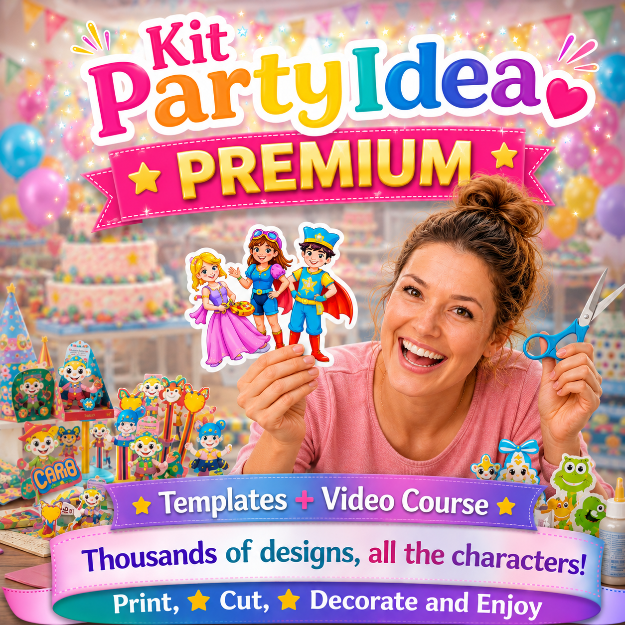 Premium Party Kit +10,000 Templates| Candy Party + FREE Gifts |Premium Kit